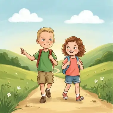 Classic storybook illustration style